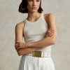 Cremefarbene Ralph Lauren Kaschmir-Tanktops für Damen Cremefarbene Ralph Lauren Kaschmir-Tanktops für Damen