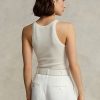 Cremefarbene Ralph Lauren Kaschmir-Tanktops für Damen Cremefarbene Ralph Lauren Kaschmir-Tanktops für Damen