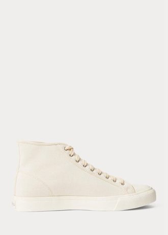 Cremefarbene Ralph Lauren Mayport Canvas-Sneaker für Herren