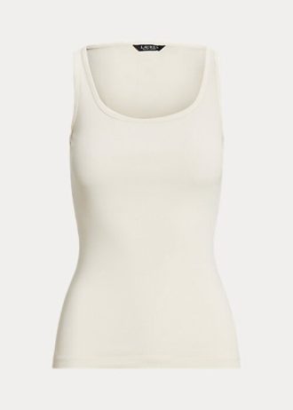 Cremefarbene Ralph Lauren Tanktops aus Baumwollmischung für Damen