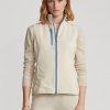 Cremefarbene ärmellose Terry-Weste mit durchgehendem Reißverschluss für Damen von Ralph Lauren Cremefarbene ärmellose Terry-Weste mit durchgehendem Reißverschluss für Damen von Ralph Lauren