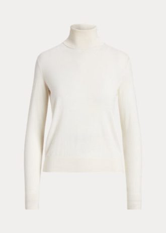 Cremefarbene Rollkragenpullover aus Kaschmir von Ralph Lauren für Damen