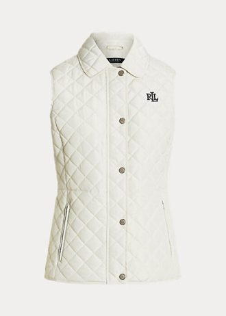 Cremefarbene Weste mit Rautensteppung für Damen von Ralph Lauren