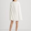 Cremefarbenes Cocktailkleid aus Georgette mit Cape-Muster von Ralph Lauren für Damen Cremefarbenes Cocktailkleid aus Georgette mit Cape-Muster von Ralph Lauren für Damen