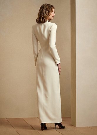 Cremefarbenes Smokingkleid „Kristian“ aus Seide von Ralph Lauren für Damen