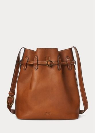 Cuoio Damen Ralph Lauren Leder Große Bellport Bucket Bags
