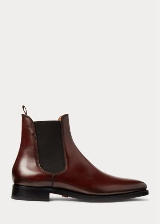 Dunkelbraune Chelsea-Stiefel aus Kalbsleder von Ralph Lauren für Herren