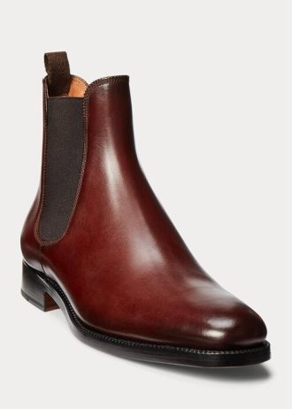 Dunkelbraune Chelsea-Stiefel aus Kalbsleder von Ralph Lauren für Herren