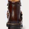 Dunkelbraune handgebrannte Damenstiefel von Ralph Lauren Dimicia Welington Dunkelbraune handgebrannte Damenstiefel von Ralph Lauren Dimicia Welington