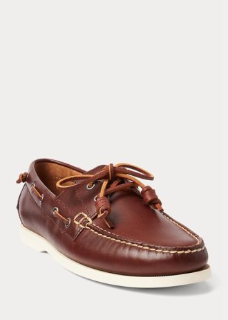 Dunkelbraune Herren Ralph Lauren Merton Leder Freizeitschuhe