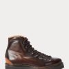 Dunkelbraune Herrenstiefel „Fidel“ aus brüniertem Kalbsleder von Ralph Lauren Dunkelbraune Herrenstiefel „Fidel“ aus brüniertem Kalbsleder von Ralph Lauren