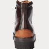 Dunkelbraune Herrenstiefel „Fidel“ aus brüniertem Kalbsleder von Ralph Lauren Dunkelbraune Herrenstiefel „Fidel“ aus brüniertem Kalbsleder von Ralph Lauren
