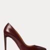 Dunkelbraune Ralph Lauren Celia Kalbsleder-Pumps für Damen