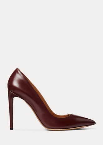Dunkelbraune Ralph Lauren Celia Kalbsleder-Pumps für Damen