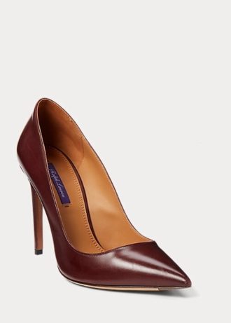 Dunkelbraune Ralph Lauren Celia Kalbsleder-Pumps für Damen