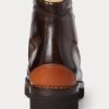 Dunkelbraune Ralph Lauren Darrow Kalbslederstiefel für Herren Dunkelbraune Ralph Lauren Darrow Kalbslederstiefel für Herren