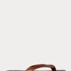 Dunkelbraune Ralph Lauren Leder-Flip-Flops für Herren Dunkelbraune Ralph Lauren Leder-Flip-Flops für Herren