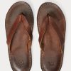 Dunkelbraune Ralph Lauren Leder-Flip-Flops für Herren Dunkelbraune Ralph Lauren Leder-Flip-Flops für Herren