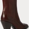 Dunkelbraune Ralph Lauren Lowrey Cowboystiefel aus Leder für Damen