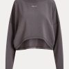 Dunkelgraue Ralph Lauren Oversize-Sweatshirts aus Stretch-Fleece für Damen Dunkelgraue Ralph Lauren Oversize-Sweatshirts aus Stretch-Fleece für Damen