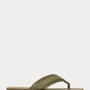 Dunkelolivgrüne Ralph Lauren Wildleder-Flip-Flops mit Ripsbandbesatz für Herren Dunkelolivgrüne Ralph Lauren Wildleder-Flip-Flops mit Ripsbandbesatz für Herren