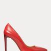Dunkelrote Ralph Lauren Celia Kalbsleder-Pumps für Damen