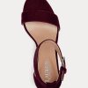 Dunkelrote Ralph Lauren Sylvia Samt-Pumps für Damen