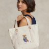 Ecru Multi Damen Ralph Lauren Canvas Kleine New Orleans Polo Bear Tragetaschen Ecru Multi Damen Ralph Lauren Canvas Kleine New Orleans Polo Bear Tragetaschen
