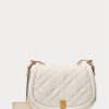 Elfenbeinfarbene Satteltaschen aus gestepptem Leder für Damen von Ralph Lauren Polo ID Elfenbeinfarbene Satteltaschen aus gestepptem Leder für Damen von Ralph Lauren Polo ID