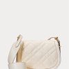 Elfenbeinfarbene Satteltaschen aus gestepptem Leder für Damen von Ralph Lauren Polo ID Elfenbeinfarbene Satteltaschen aus gestepptem Leder für Damen von Ralph Lauren Polo ID