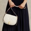 Elfenbeinfarbene Satteltaschen aus gestepptem Leder für Damen von Ralph Lauren Polo ID Elfenbeinfarbene Satteltaschen aus gestepptem Leder für Damen von Ralph Lauren Polo ID
