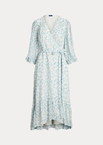 Flower Damen Ralph Lauren Wickelkleid aus Georgette mit Blumenmuster und Crinkle-Effekt