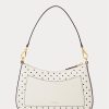 French Navy Dot/Creme Damen Ralph Lauren Polka-Dot Leder Mittelgroße Handtasche French Navy Dot/Creme Damen Ralph Lauren Polka-Dot Leder Mittelgroße Handtasche