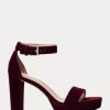 Dunkelrote Ralph Lauren Sylvia Samt-Pumps für Damen