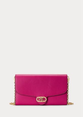 Fuschia Berry Damen Ralph Lauren Leder Medium Adair Umhängetaschen