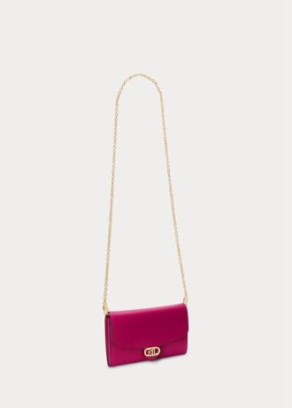 Fuschia Berry Damen Ralph Lauren Leder Medium Adair Umhängetaschen