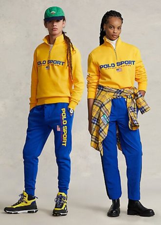 Gelbe Fleece-Sweatshirts für Damen von Ralph Lauren Polo Sport Gelbe Fleece-Sweatshirts für Damen von Ralph Lauren Polo Sport