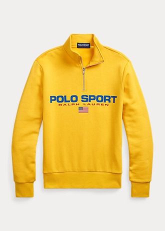 Gelbe Fleece-Sweatshirts für Damen von Ralph Lauren Polo Sport Gelbe Fleece-Sweatshirts für Damen von Ralph Lauren Polo Sport