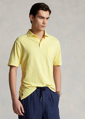 Gelbe Poloshirts aus Baumwolle und Leinen im Classic Fit von Ralph Lauren für Herren