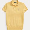 Gelbe Poloshirts aus Kaschmir im Slim Fit von Ralph Lauren für Damen Gelbe Poloshirts aus Kaschmir im Slim Fit von Ralph Lauren für Damen