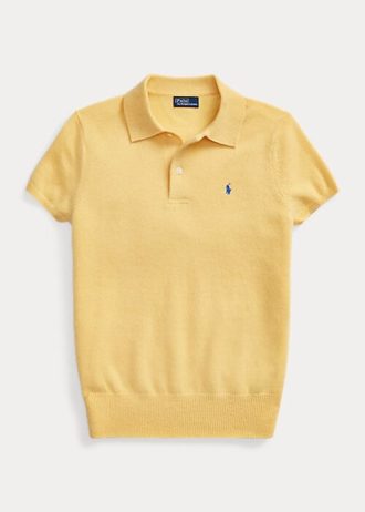 Gelbe Poloshirts aus Kaschmir im Slim Fit von Ralph Lauren für Damen