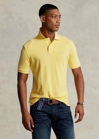 Gelbe Poloshirts aus Mesh im Slim Fit von Ralph Lauren für Herren
