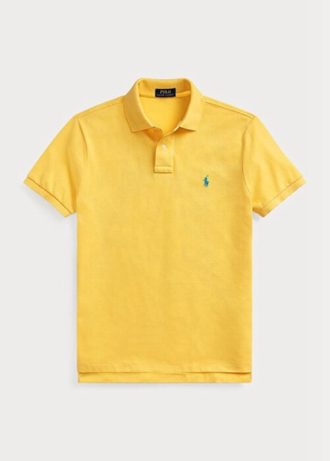 Gelbe Poloshirts aus Mesh im Slim Fit von Ralph Lauren für Herren Gelbe Poloshirts aus Mesh im Slim Fit von Ralph Lauren für Herren