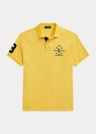 Gelbe Poloshirts aus Mesh mit klassischer Passform von Ralph Lauren für Herren Gelbe Poloshirts aus Mesh mit klassischer Passform von Ralph Lauren für Herren