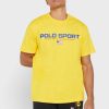 Gelbe Poloshirts mit Rundhalsausschnitt und Logo für Herren von Ralph Lauren
