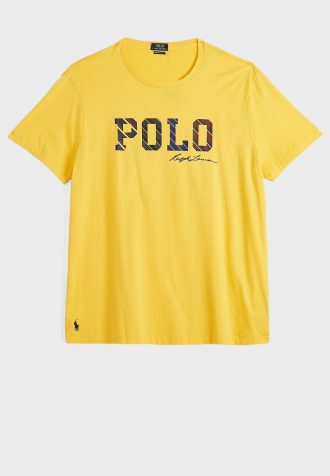 Gelbe Poloshirts mit Rundhalsausschnitt und Logo für Herren von Ralph Lauren