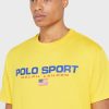 Gelbe Poloshirts mit Rundhalsausschnitt und Logo für Herren von Ralph Lauren