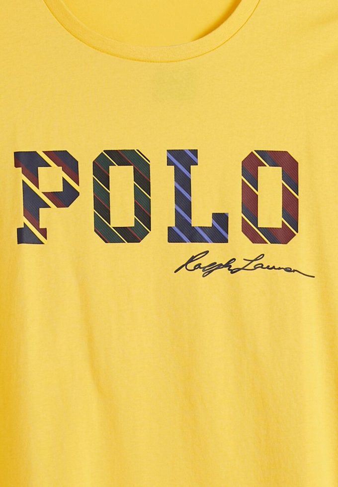 Gelbe Poloshirts mit Rundhalsausschnitt und Logo für Herren von Ralph Lauren Gelbe Poloshirts mit Rundhalsausschnitt und Logo für Herren von Ralph Lauren