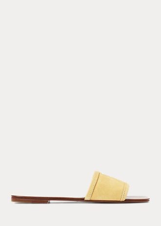 Gelbe Ralph Lauren Andela Sandalen aus Kalbswildleder für Damen Gelbe Ralph Lauren Andela Sandalen aus Kalbswildleder für Damen