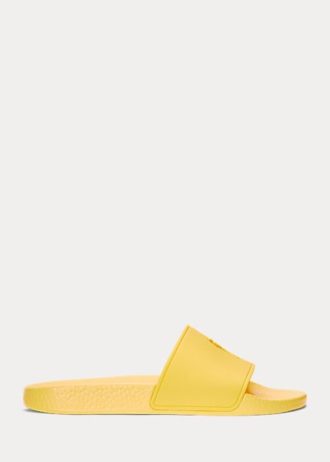 Gelbe Ralph Lauren Big Pony Hausschuhe für Damen